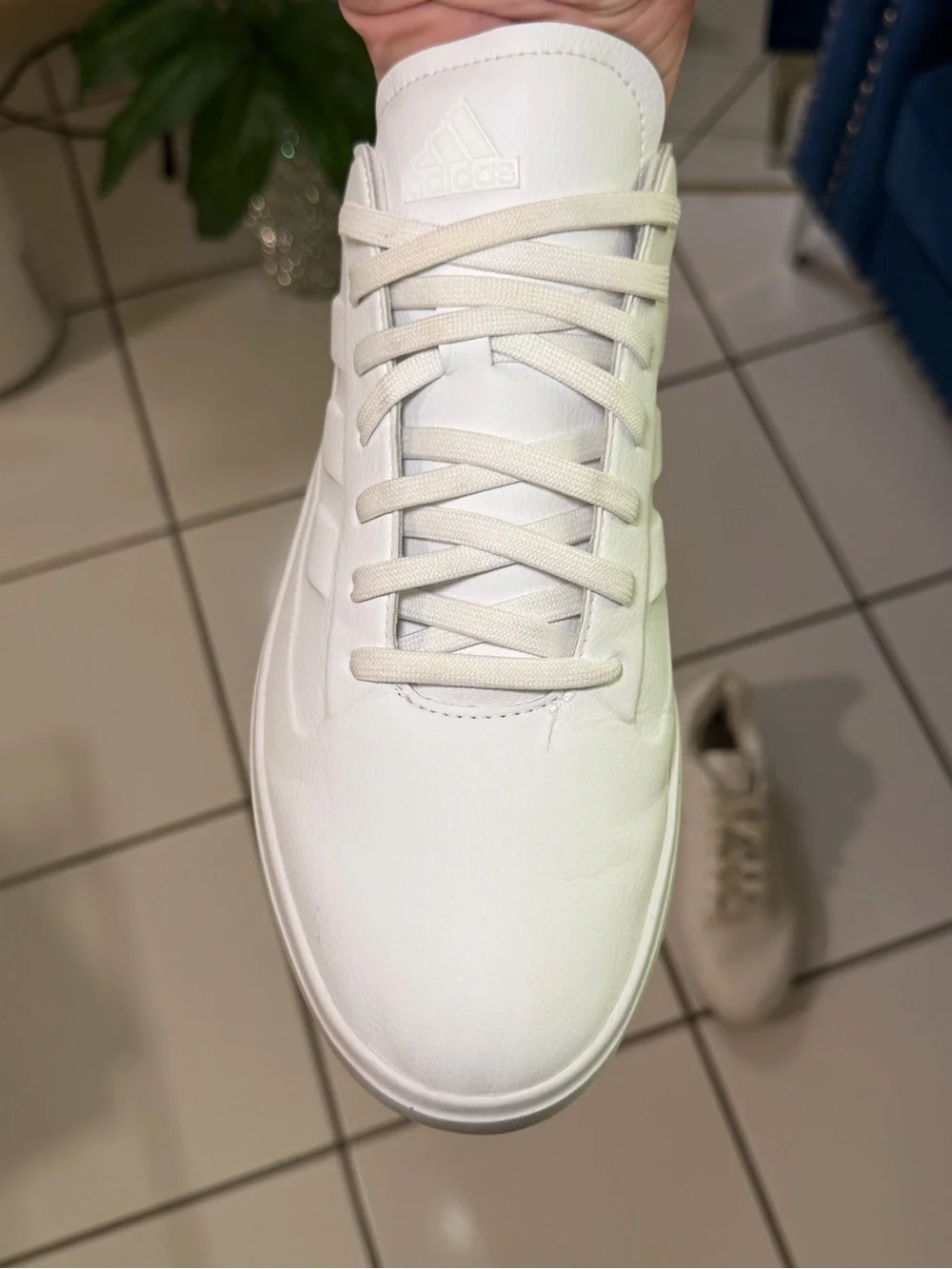 adidas White Low-Top Leather Sneakers